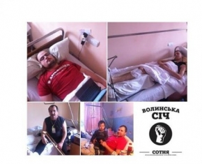 Поранені хлопці з сотні самооборони “Волинська Січ”