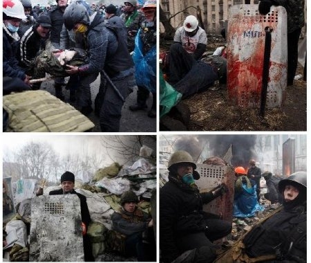 Поле бою - Майдан. 19-20 лютого. (Фото Sessini J?r?me)