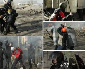 Перехрестя Шовковичної і Інститутської 18 лютого 2014. Фото Anatolii Boiko